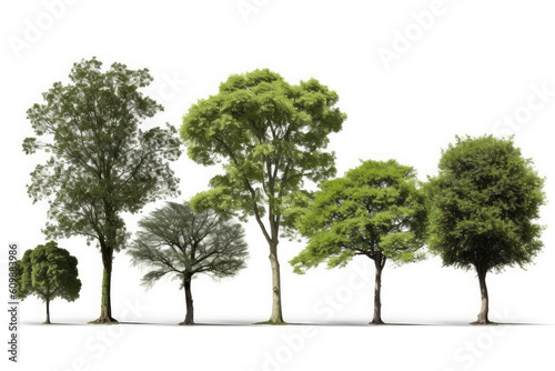 High definition collection Tree isolated on a white background  generative AI