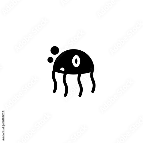 Jellyfish Life Sea Solid Icon