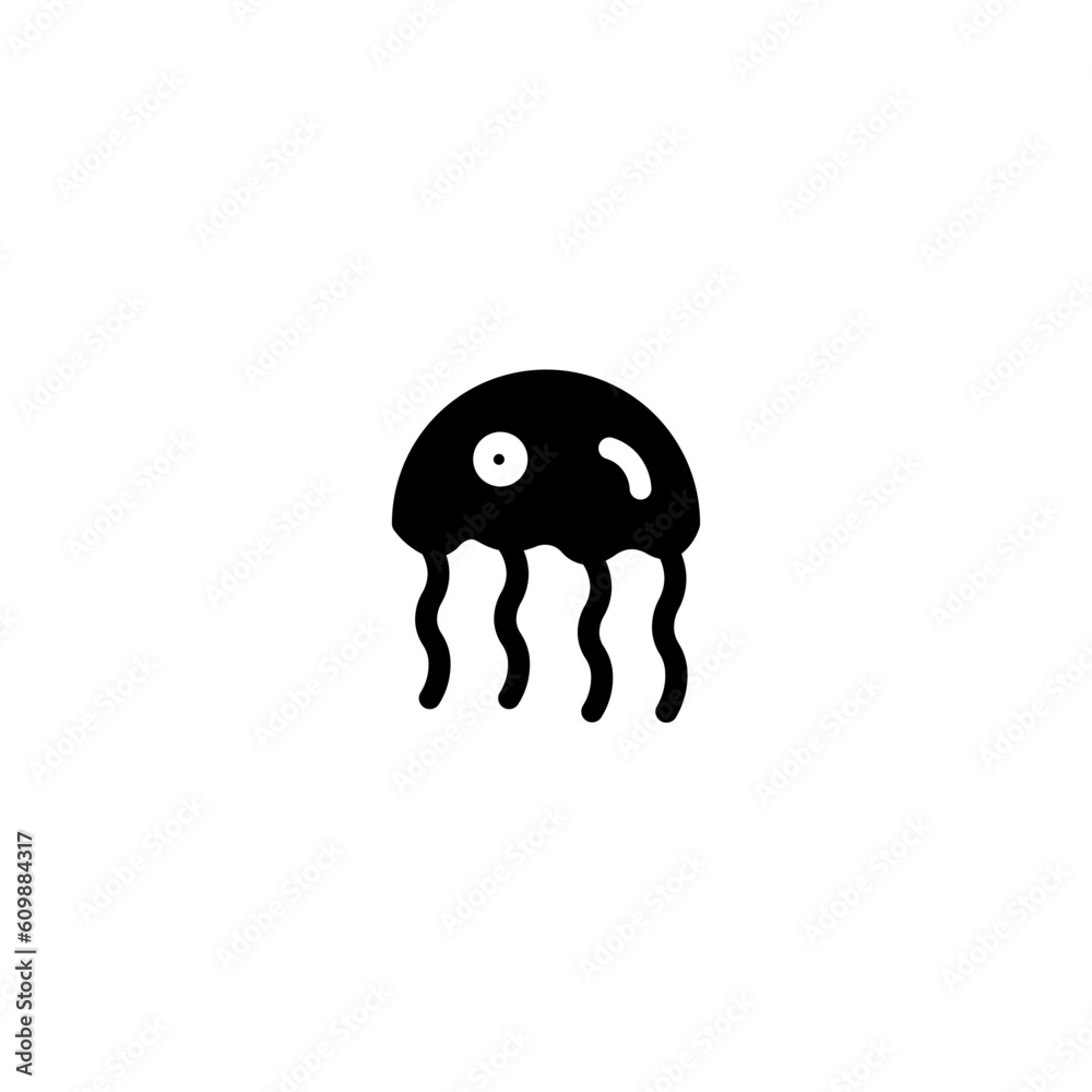 Naklejka premium Animal Itch Jellyfish Solid Icon