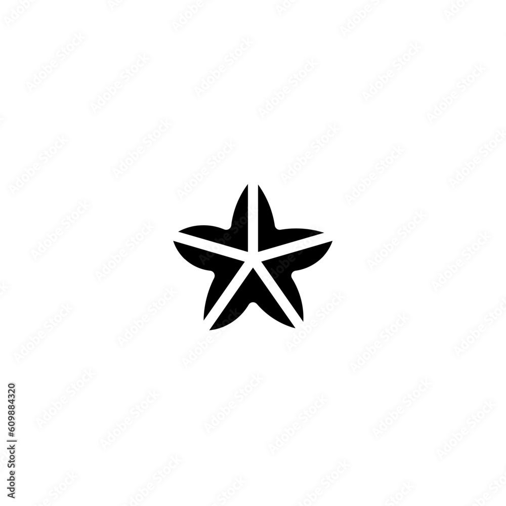 Obraz premium Ocean Sea Star Solid Icon
