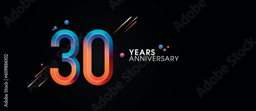 30 years anniversary vector icon, symbol, logo. Graphic background or card