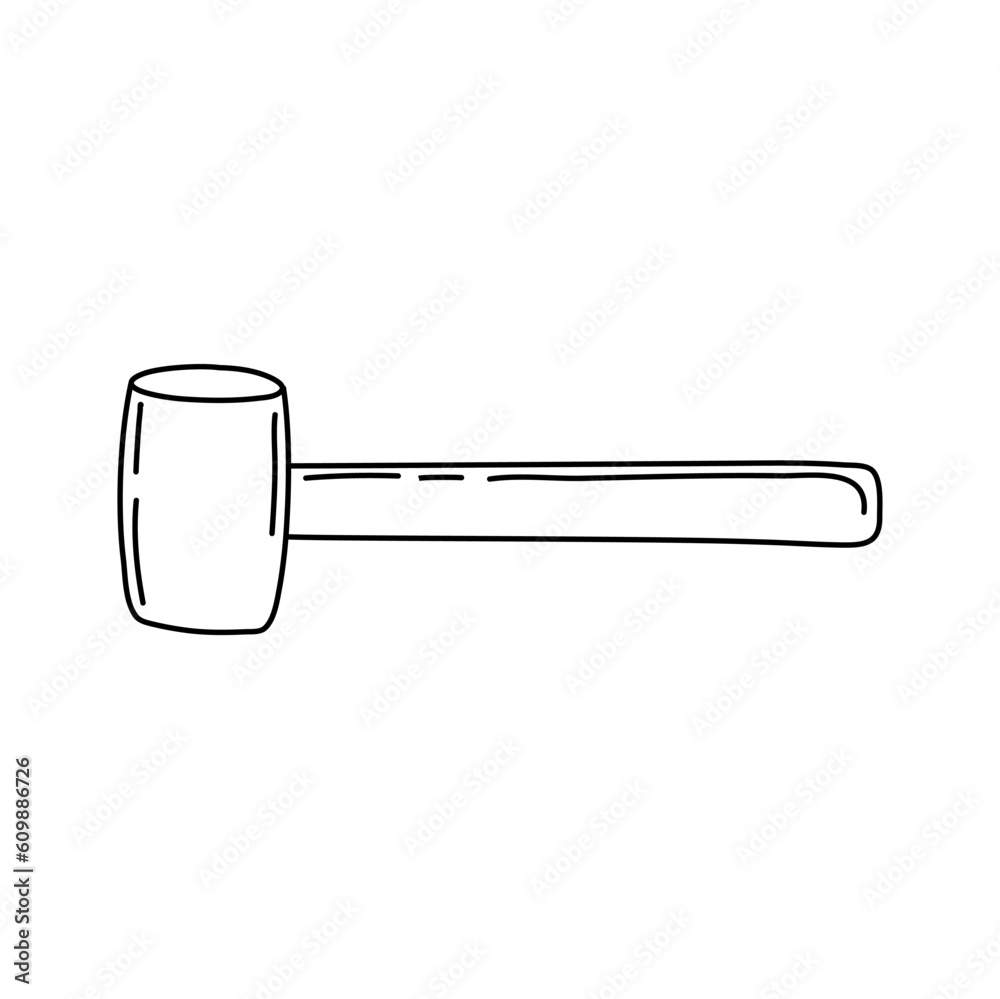Hammer Hand drawn doodle vector icon, isolated on white background Hammer Hand drawn doodle vector icon, isolated on white background
