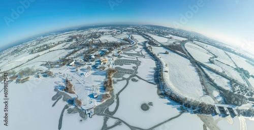 Eisiger Wintertag in Schlungenhof im Fränkischen Seenland - Ausblick nach Gunzenhausen
 photo