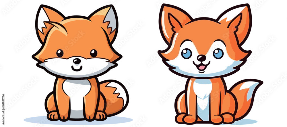 Cute cartoon fox image vector illustration Cute cartoon fox image vector illustration