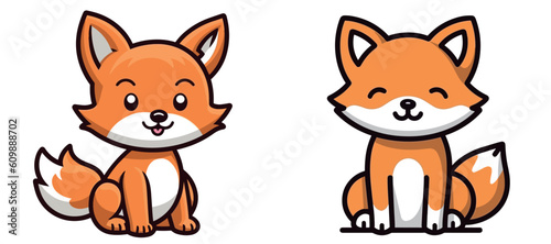 Cute cartoon fox image vector illustration
