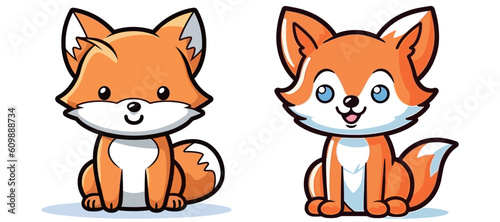 Cute cartoon fox image vector illustration