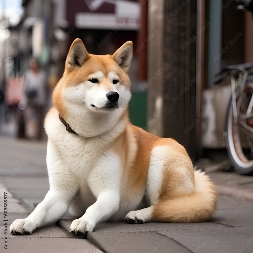 akita-inu realistic japanese dog 