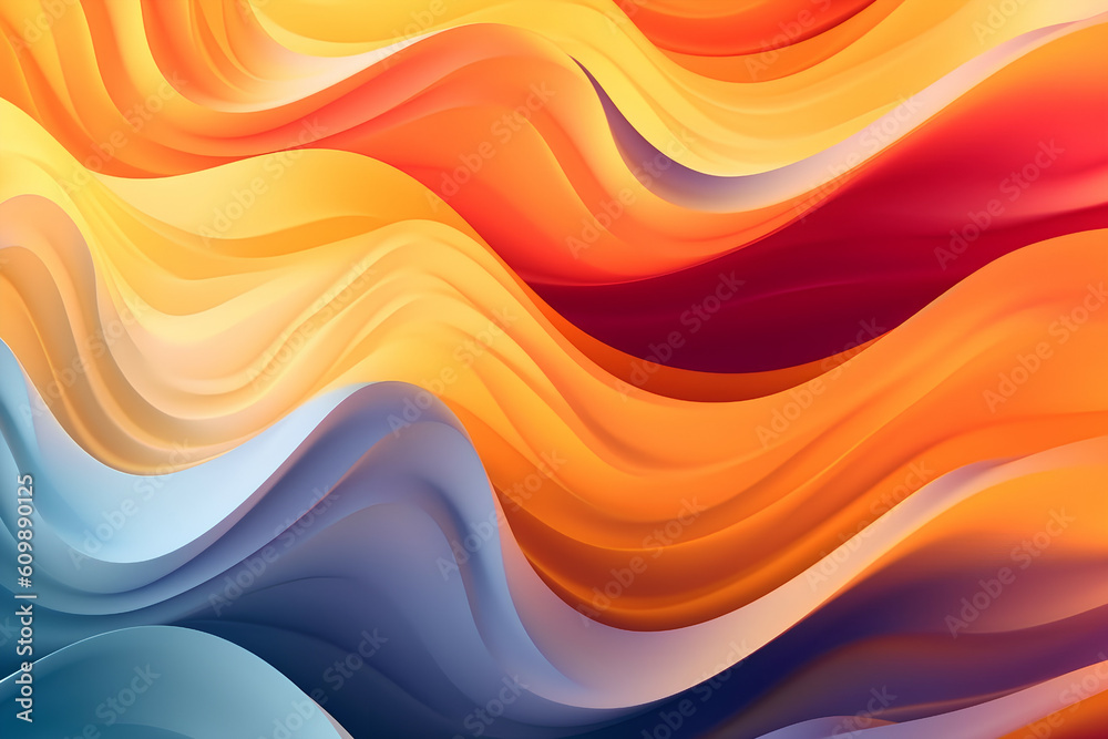 Dynamic Colorful Waves: Vibrant and Stylish Background, Generative AI