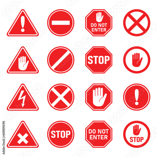 Free Download stop sign forbidden sign symbol do not enter warning text - GFXLoad