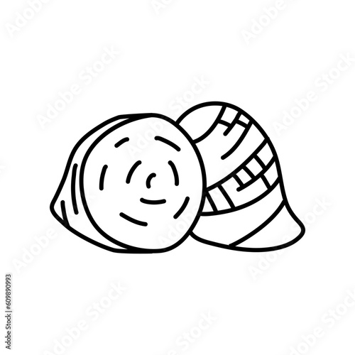 Taro doodle outline icon vector illustration. Hand drawn line sketch of Taro