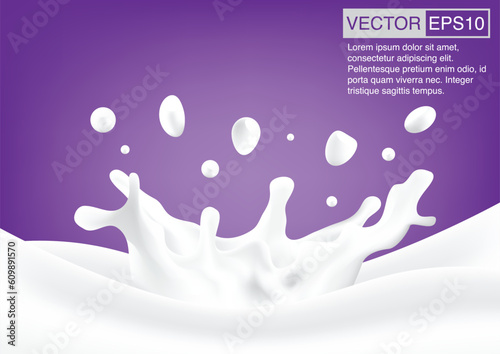 Milk splash vector. Abstract background illustration. Use for poster, wallpaper, website, template, banner and other designs.