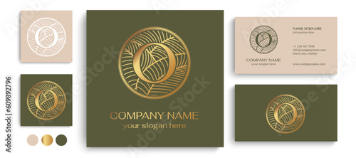 The O logo in a beautiful round leaf frame. Letter O logo template elements. personal monogram. Vector elegant logo.