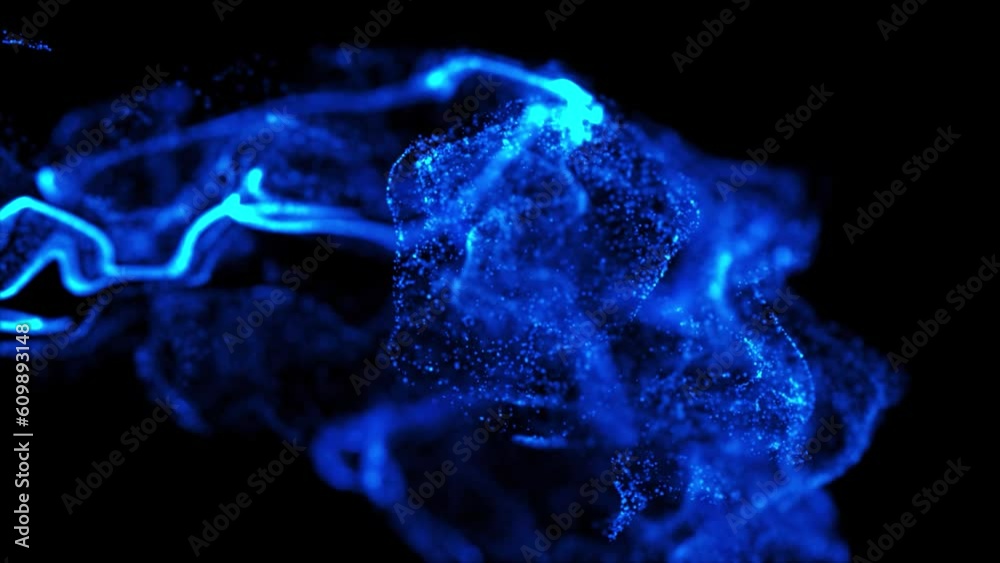 magic particles fluid splash slow motion background with glow digital effect concept magic particles fluid splash slow motion background with glow digital effect concept