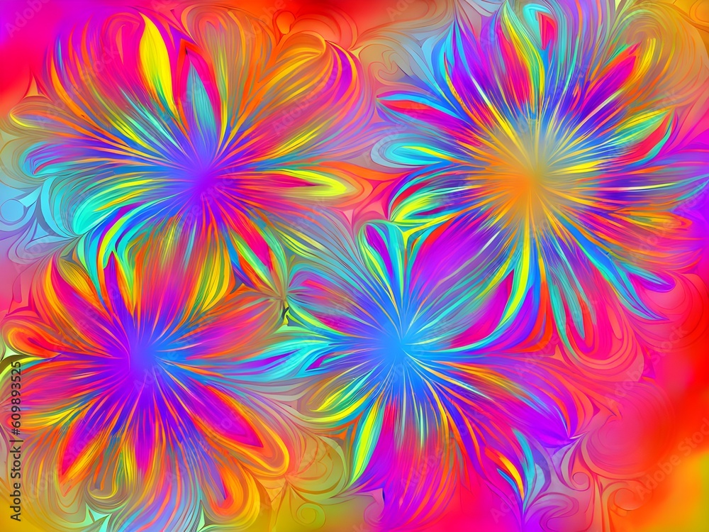 Abstract Floral Design, Generative AI Illustration Abstract Floral Design, Generative AI Illustration