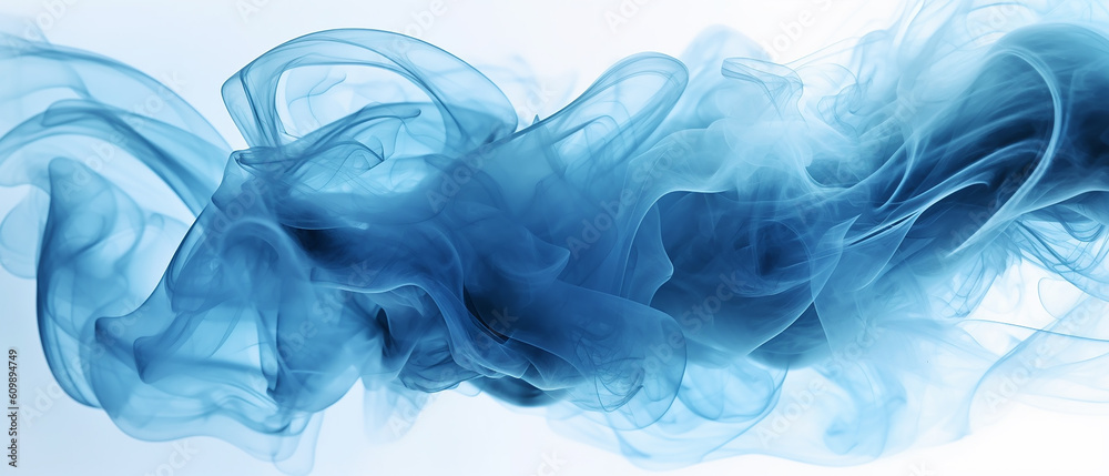 blue smoke on white background 3d volumetric texture background. generative AI