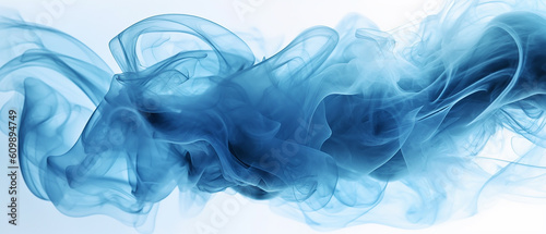 blue smoke on white background 3d volumetric texture background. generative AI