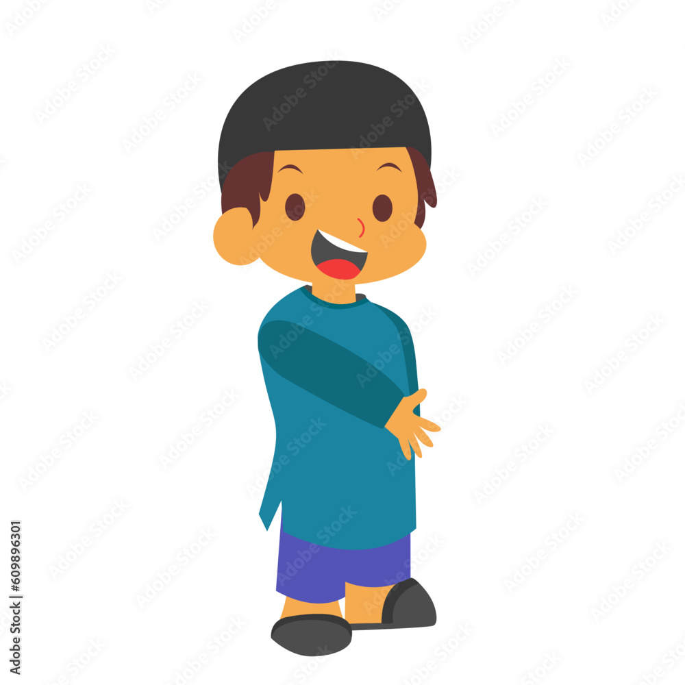 illustration of a muslim cartoon character