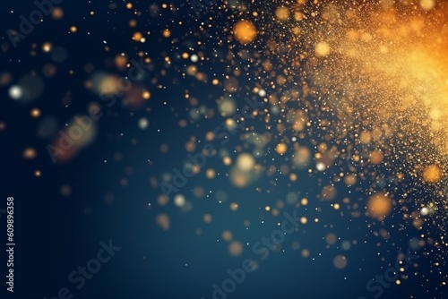 Abstract background with star-shaped and gold particle.celebration concepts. Generative Ai.