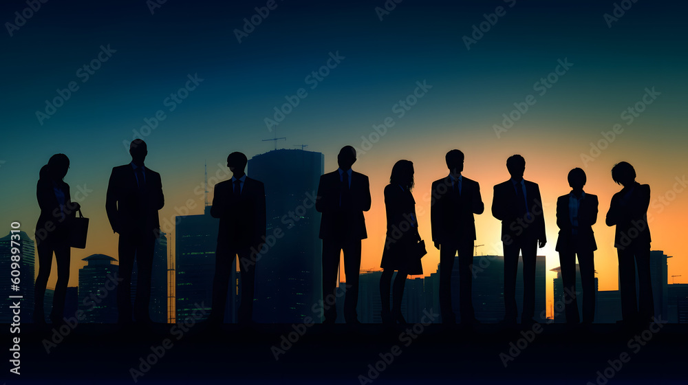 silhouettes of business people