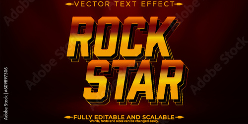 Rockstar text effect, editable music and concert text style