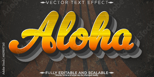 Retro, vintage text effect, editable 70s and 80s text style