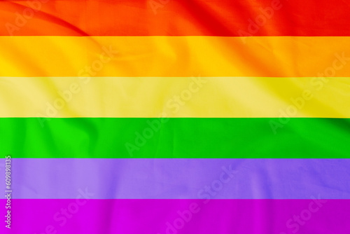 Obraz na płótnie Flag of LGBT community with natural material creases as a background w salonie