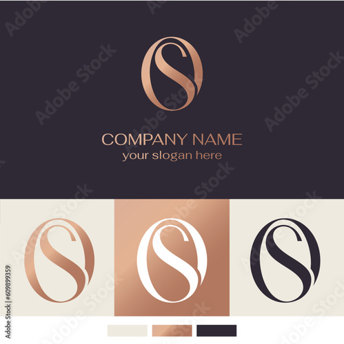 OS logo or SO monogram. OS letter logo template elements. personal monogram. Vector elegant logo.
