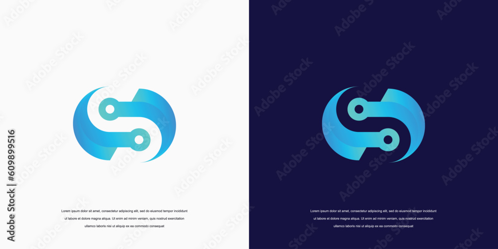 initial letter s technology logo design. Stock Vector | Adobe Stock