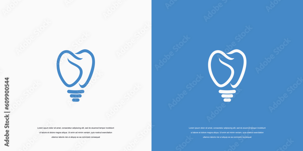 logo Tooth and Light Bulb Concept logo Tooth and Light Bulb Concept