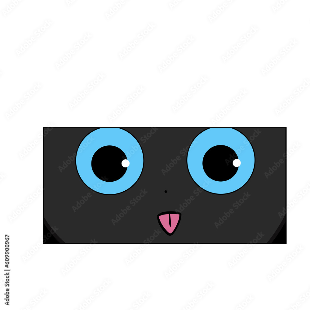 Space black cat. Cute illustration character Transparent background Space black cat. Cute illustration character Transparent background