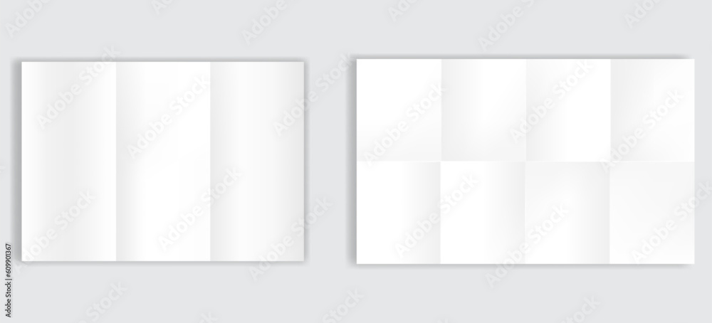 Obraz premium realistic empty paper folded isolated - 3d illustration