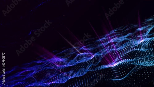 beautiful abstract dynamic wave technology background with glow digital effect concept