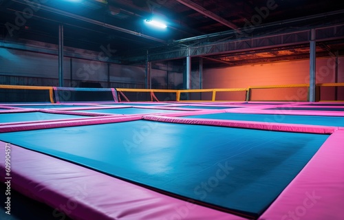 Trampolines for children in the sports center  created by generative AI