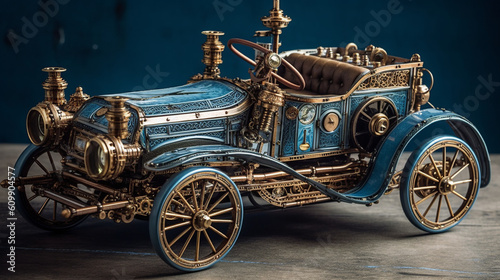 old car, generative, ai, steampunk, retro, vintage	
