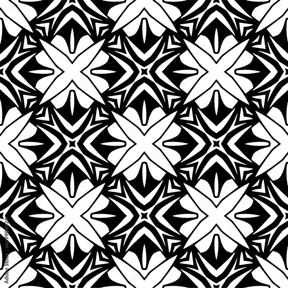 
Vector monochrome pattern, Abstract texture for fabric print, card, table cloth, furniture, banner, cover, invitation, decoration, wrapping.seamless repeating pattern. Black  color.