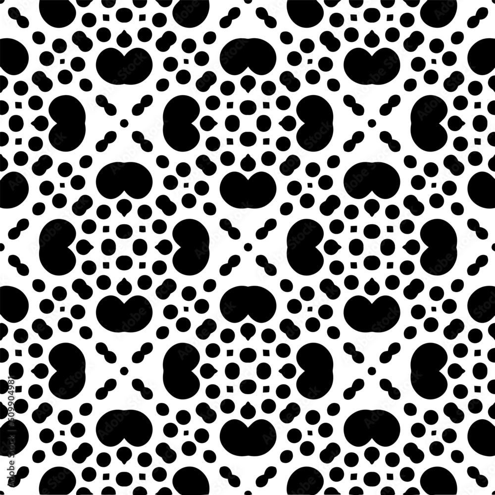 
Vector monochrome pattern, Abstract texture for fabric print, card, table cloth, furniture, banner, cover, invitation, decoration, wrapping.seamless repeating pattern. Black  color.