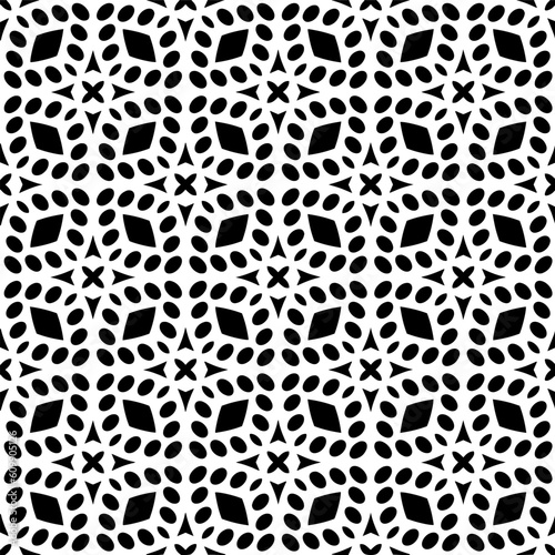 Vector monochrome pattern, Abstract texture for fabric print, card, table cloth, furniture, banner, cover, invitation, decoration, wrapping.seamless repeating pattern. Black color.