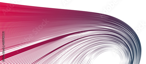 Curvature of space vector abstract art background, 3D linear flow distorted shape, deformed fluid, chaos of space.