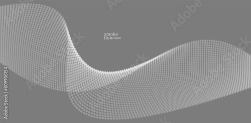 Abstract vector smoke background, wave of flowing circles particles, grey abstract illustration, smooth and soft design, relaxing image.