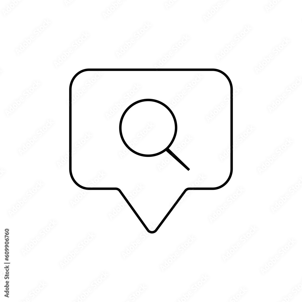 Social media magnifying glass line vector icon. Editable Stroke. Best for graphic design and digital poster.