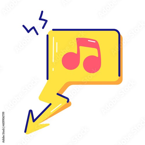Music Chat music, melody, chat, message, bubble, quavers, arrow, flat, vector, sticker 