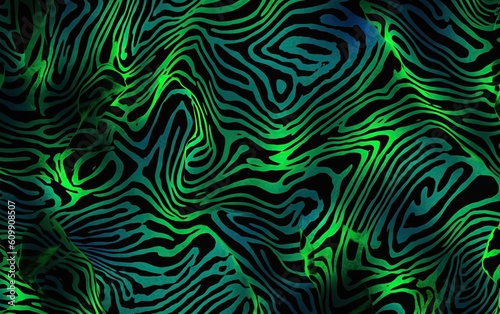 Abstract green pattern with lines. Generative AI.