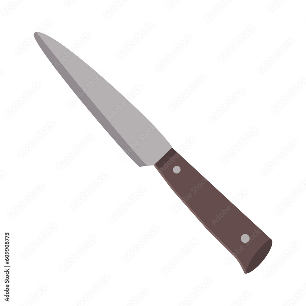 Dishes. A kitchen knife with a wooden handle. Dishes. A kitchen knife with a wooden handle.