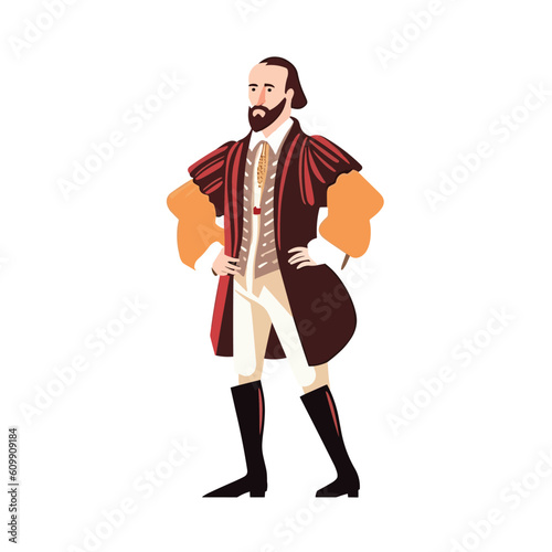 William Shakespeare vector illustration isolated