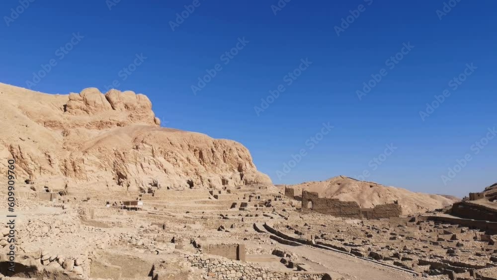 Ruins of ancient Deir el-Medina, one of the group of Theban necropolises Ruins of ancient Deir el-Medina, one of the group of Theban necropolises