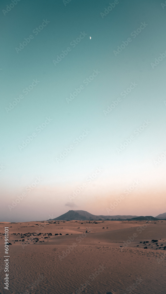Fototapeta premium Moon and Volcano