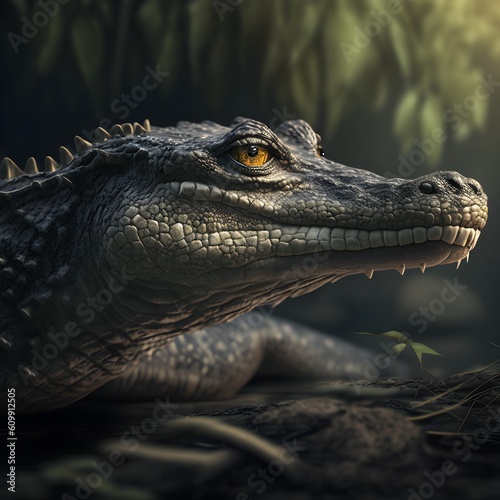 close up of a crocodile
