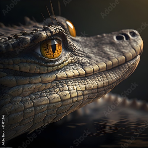 close up of a crocodile