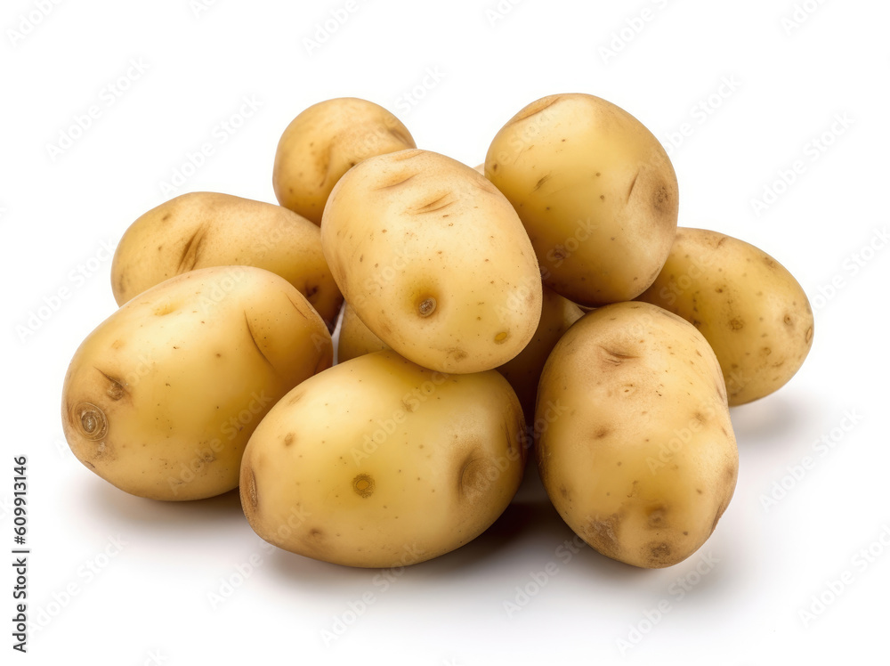 Young potatoes isolated on a white background Young potatoes isolated on a white background
