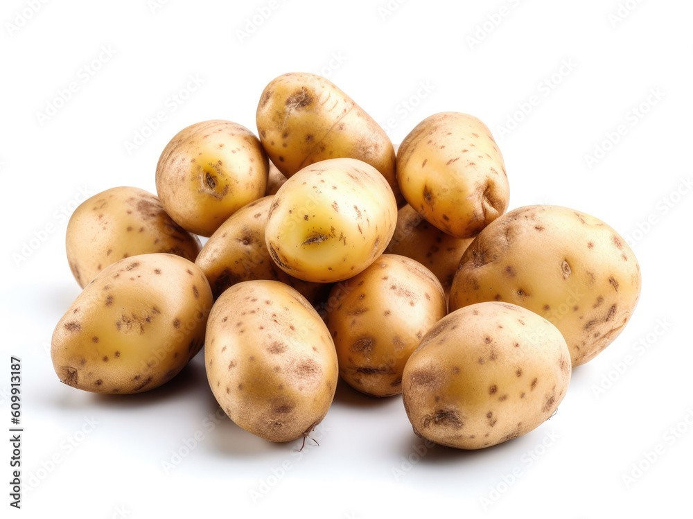 Young potatoes isolated on a white background Young potatoes isolated on a white background